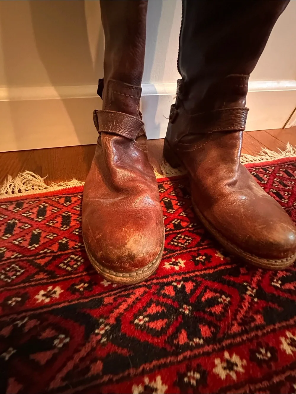 Frye Brown Leather Knee-High Riding Boots